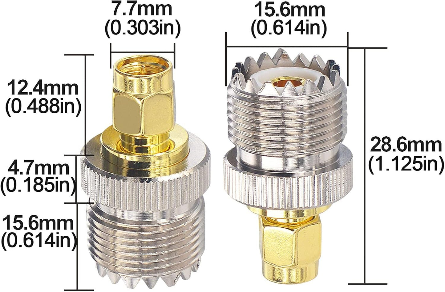 SMA-Male to SO-239 (UHF-Female) Adapter for Icom / Yaesu / Kenwood & RT85