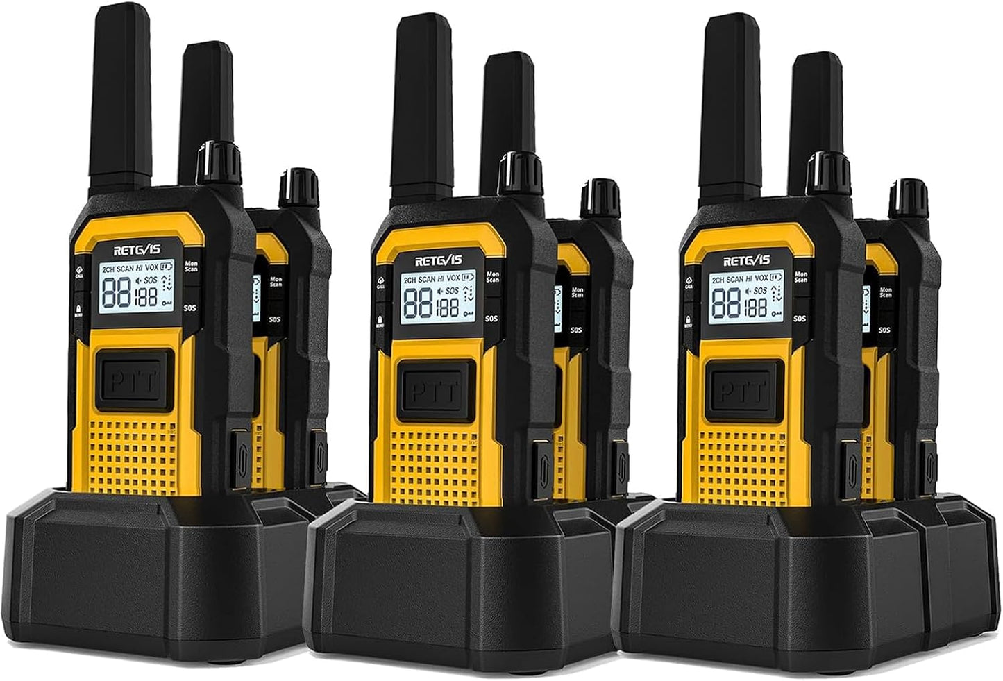 Retevis RB48 Heavy Duty License Free Job-Site GMRS Radio (6-Pack)