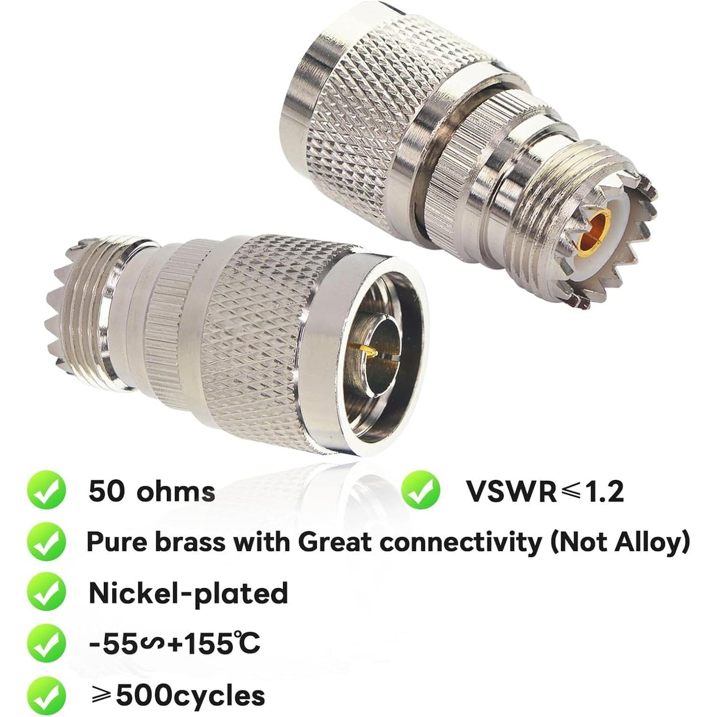 Type N-Male to SO-239 (UHF-Female) Coax Adapter