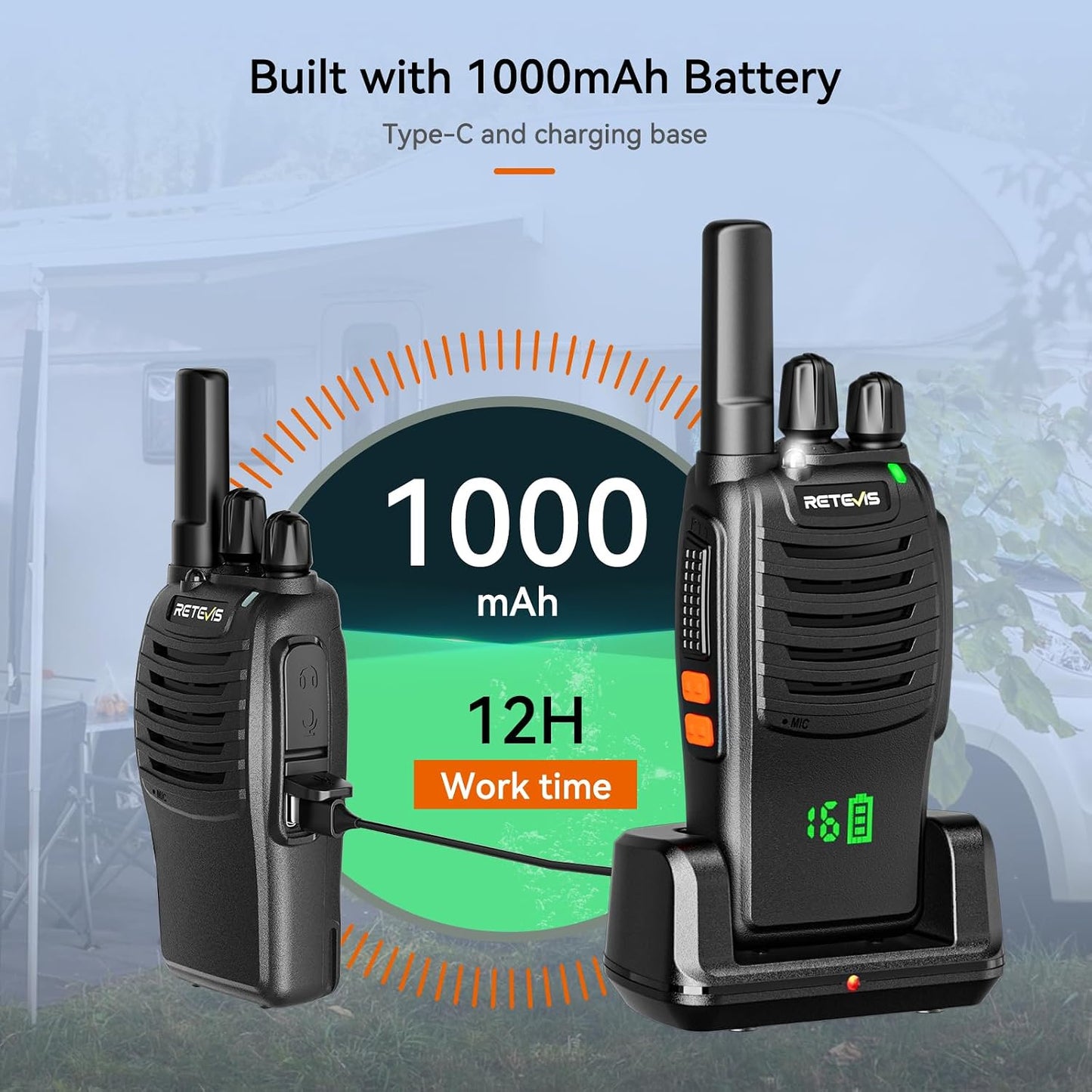 Retevis H777H 3-Radio Canadian GMRS License-Free Business Bundle