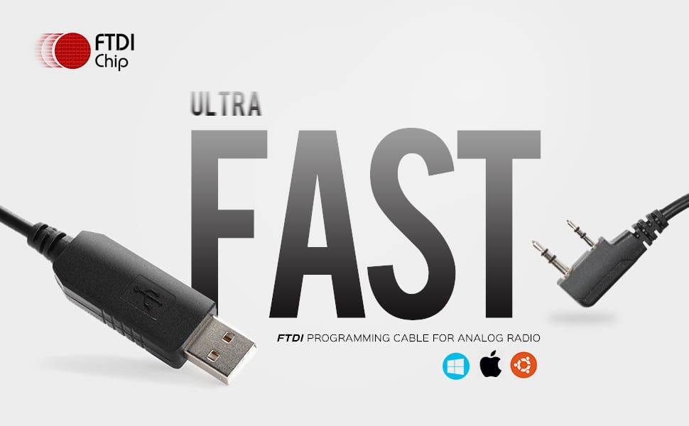 USB programming cable for analog radio, compatible with Wouxun, Baofeng, TYT, Quansheng radios