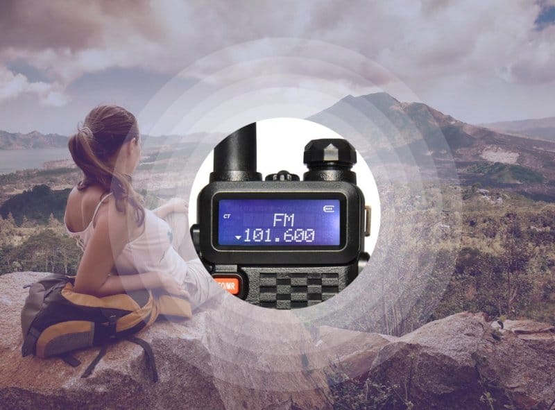 Portable Baofeng BF-F8+ dual band ham radio with FM display for amateur radio enthusiasts