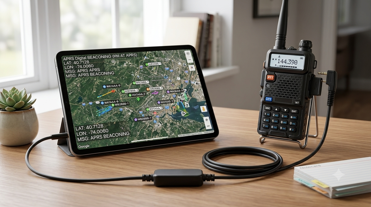 APRS-K1 Audio Interface Cable for Handheld Ham Radios K1 2-Pin Mic Connector (TNC, Zello & Recording)