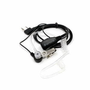 Two-way radio covert acoustic tube earpiece with clear acoustic tube for discreet communication