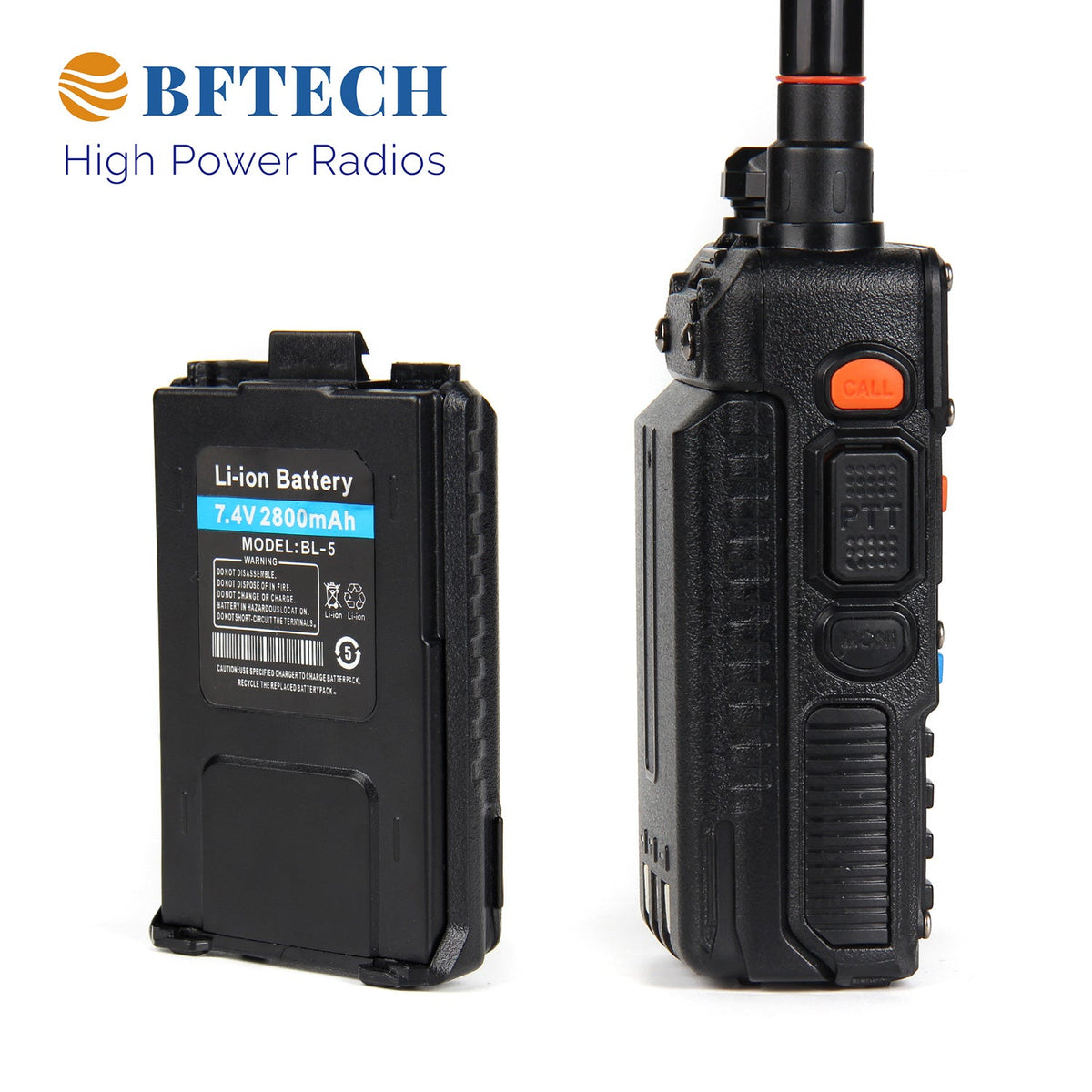 BF-TECH CA BF-F8RT 8W Dual-Band Amateur Ham Radio with NA-772R Telescopic Antenna