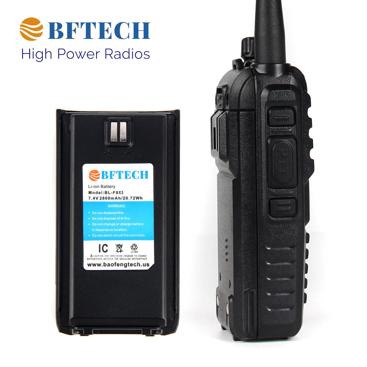 BF-TECH CA BF-F8X3 8W Tri-Band VHF/1.25M/UHF Amateur Ham Radio