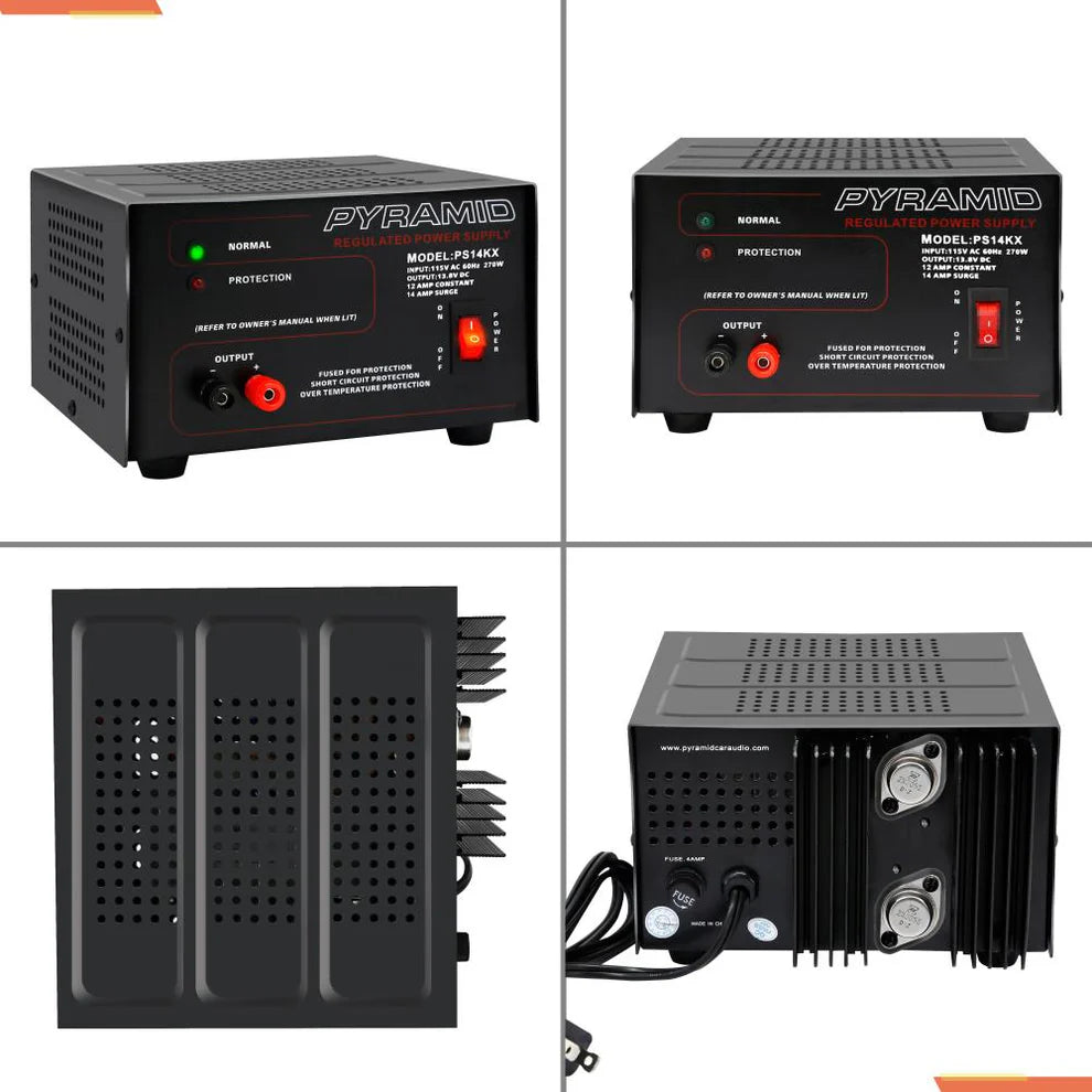 Alimentation 12V 10A DC à régulation linéaire Pyramid PS12KX