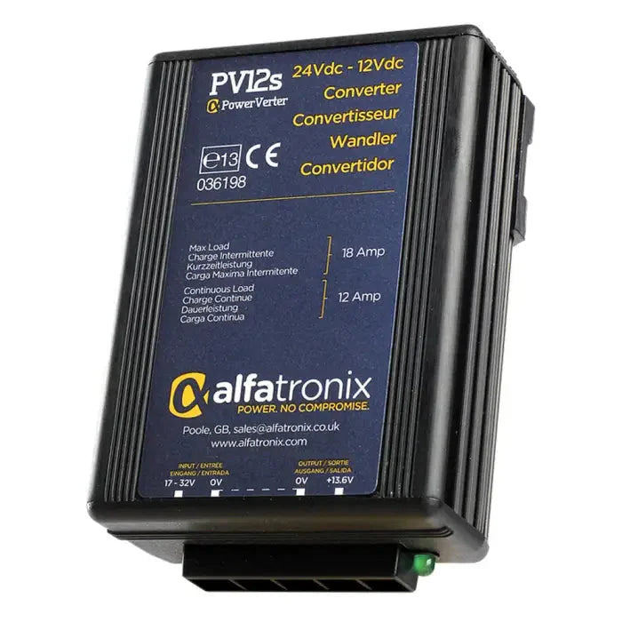 Black 24Vdc to 12Vdc converter.