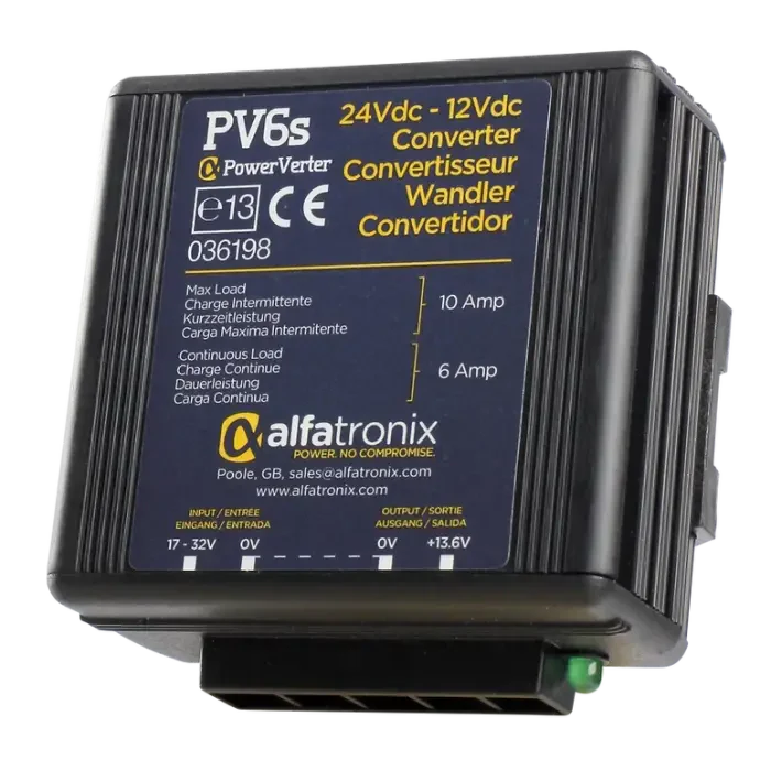 Black PV6s 24Vdc-12Vdc converter.