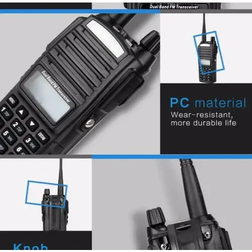 A durable, wear-resistant, dual-band FM transceiver made of PC material.