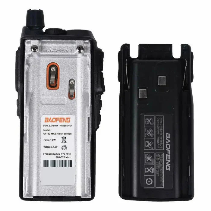 Two-way radio and its battery pack.