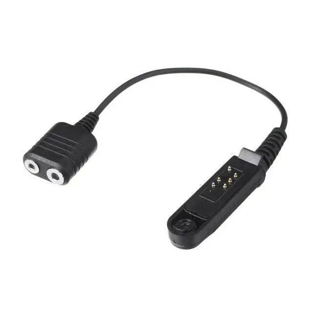 Black audio adapter cable.