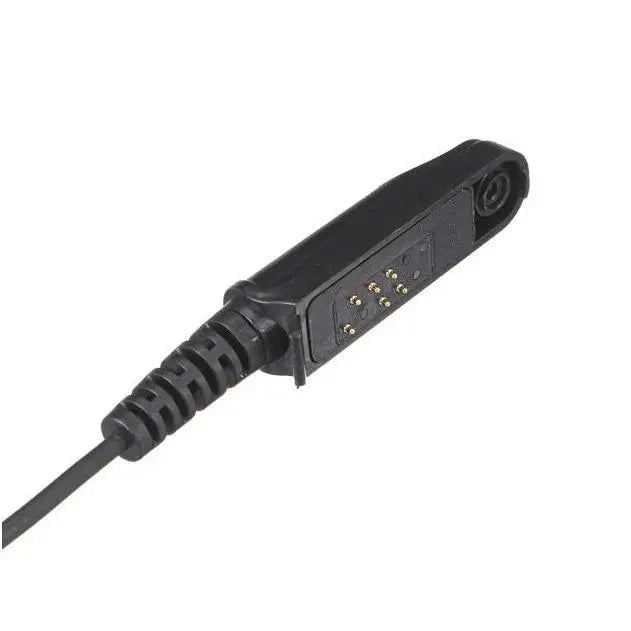 Black multi-pin connector with cable.
