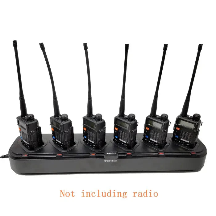 Six-slot multi-unit charger for two-way radios