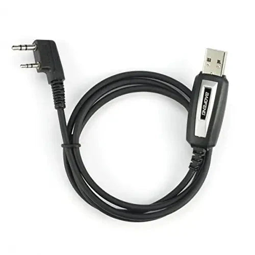 Black Baofeng USB programming cable with K-type connector