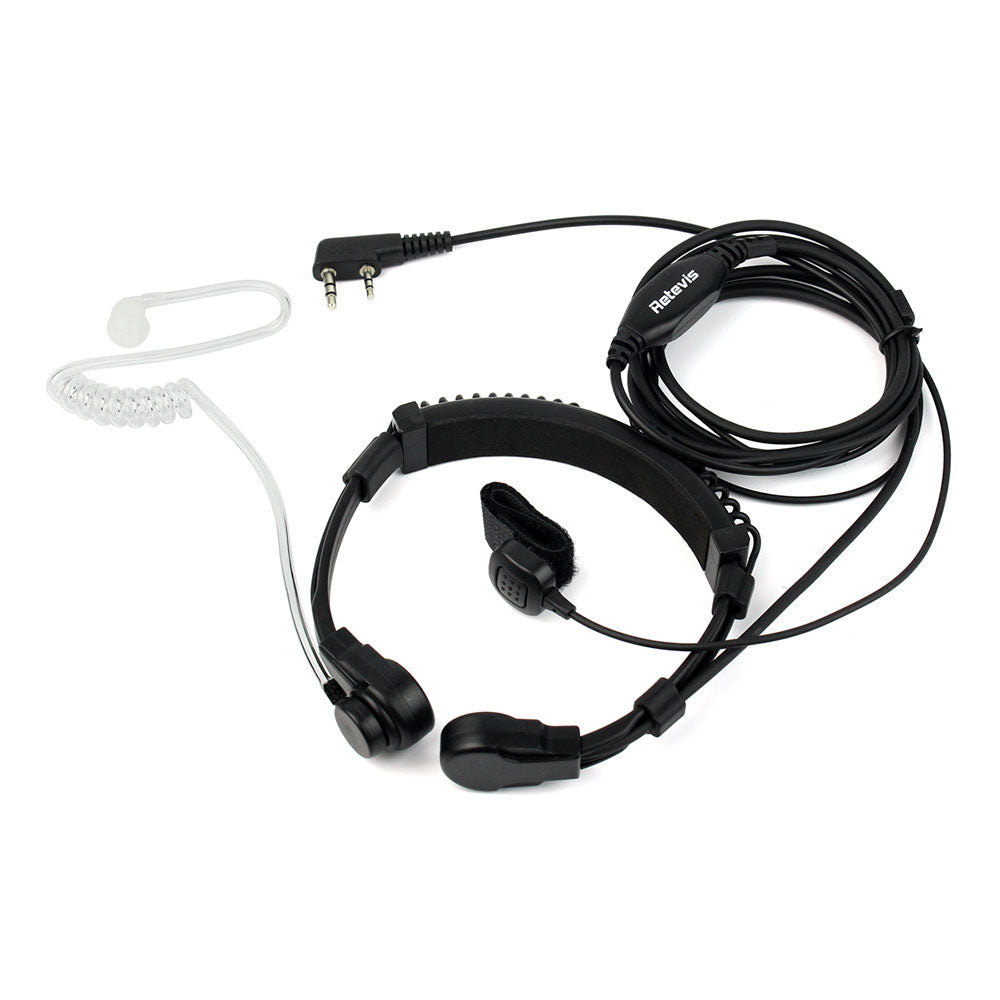 Retevis ETK002 Premium Adjustable Throat Mic & Acoustic Tube Earpiece (K1 2-Pin)