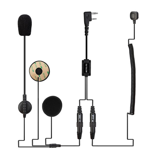 Retevis EHK008 Motorcycle & Powersports Helmet Headset (Kenwood 2-Pin)