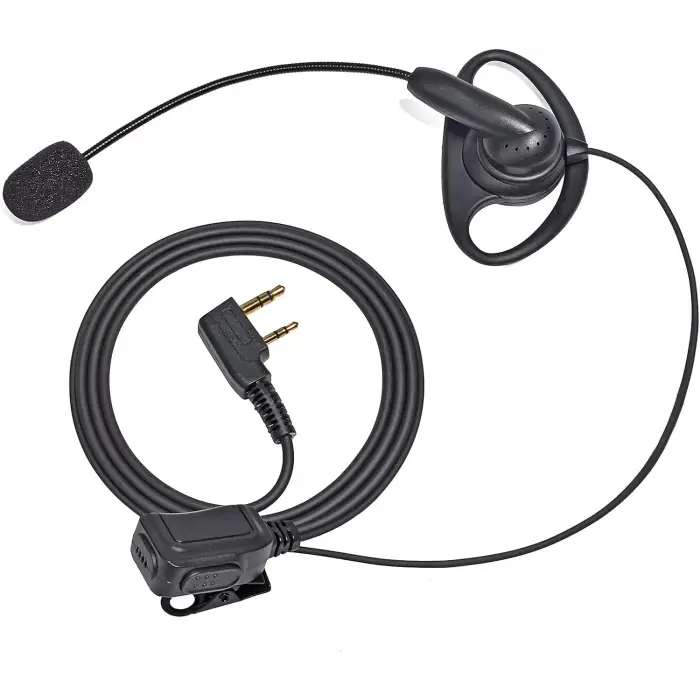Black two-way radio headset.