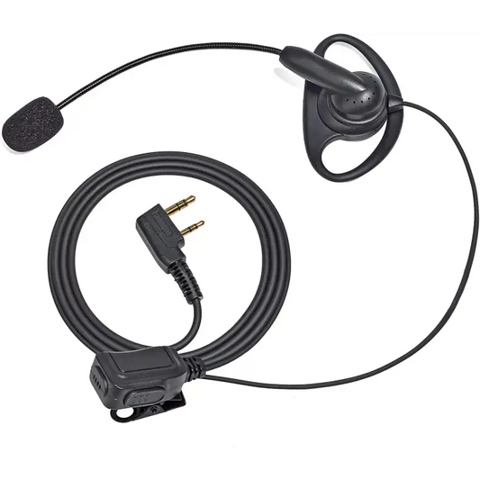 Black two-way radio headset.