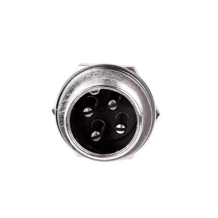Silver metal electrical connector.
