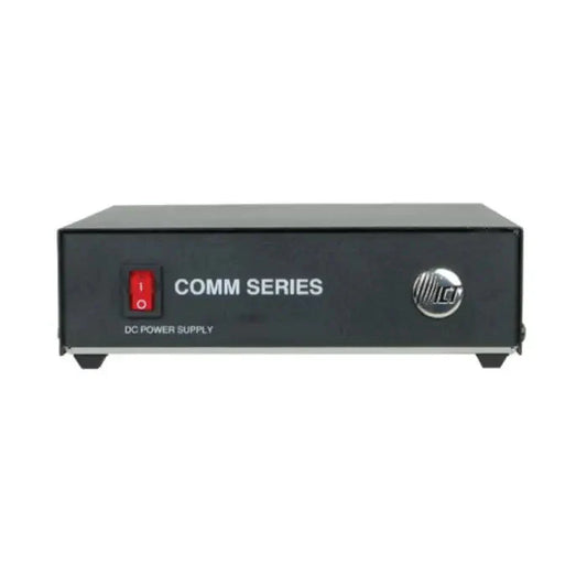 Black DC power supply.