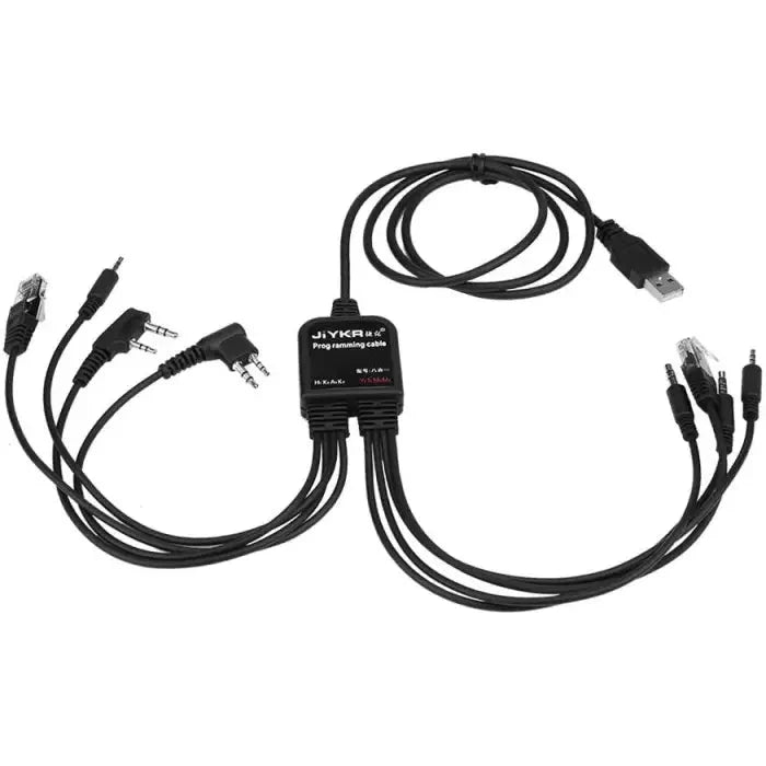 Radio programming cable with multiple connectors.