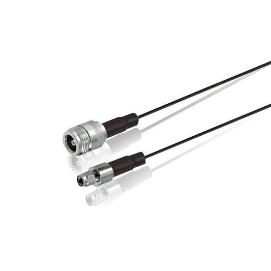 Four coaxial cable assemblies with N-type and SMA connectors.