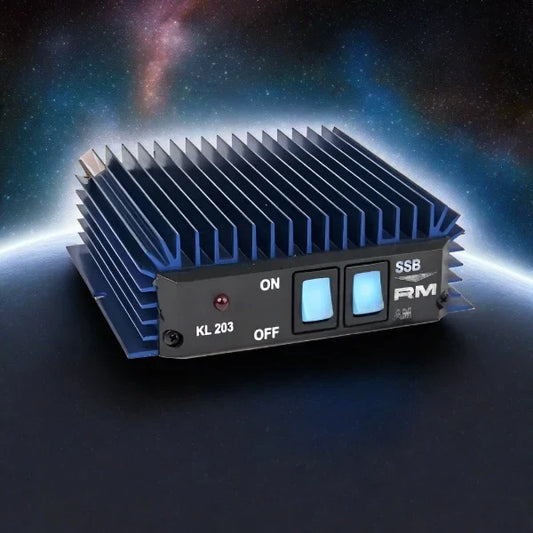 Blue and black electronic amplifier.