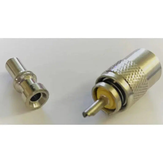 Two metal RCA connectors.