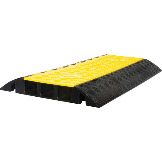 Black and yellow cable protector with three channels