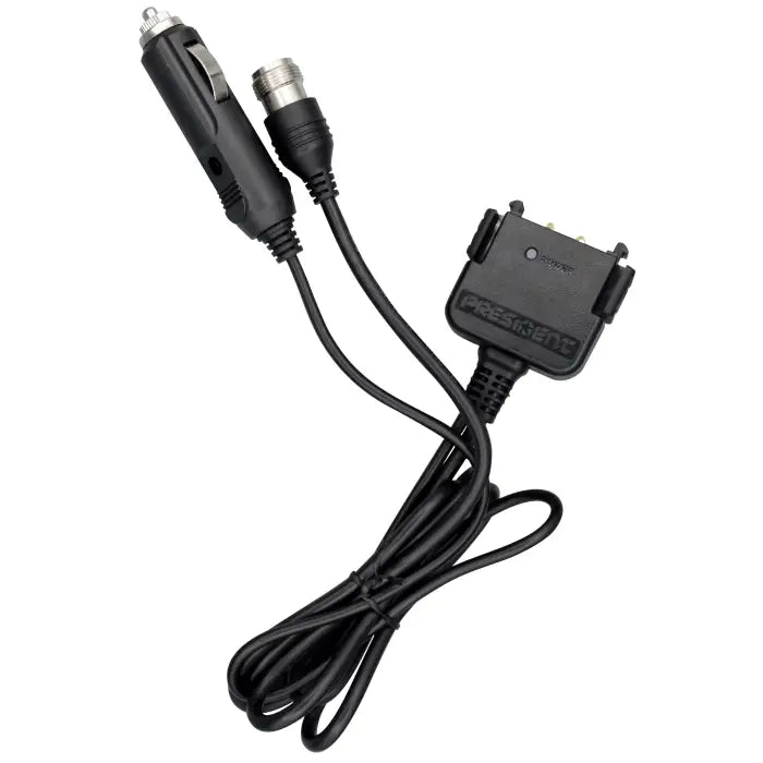 Black power adapter with multiple connectors.