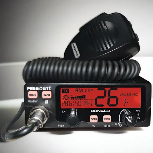 Black President CB radio with microphone.