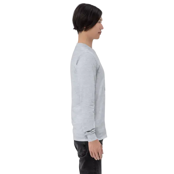Person in a long-sleeved shirt.