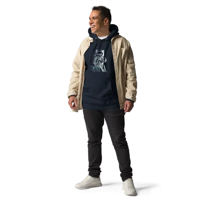 RadioWave Activewear Calling CQ From The Moon Hoodie - Navy