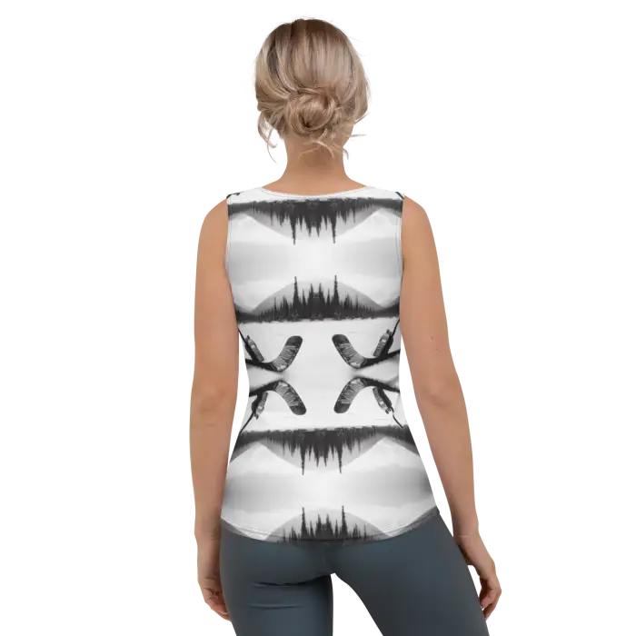 Woman’s patterned tank top.