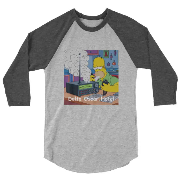 Gray and black raglan shirt.