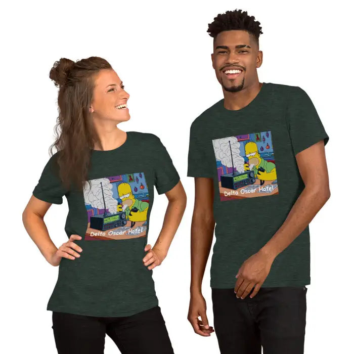 Two people wearing t-shirts.