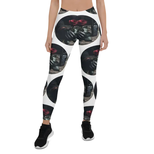 Patterned leggings.