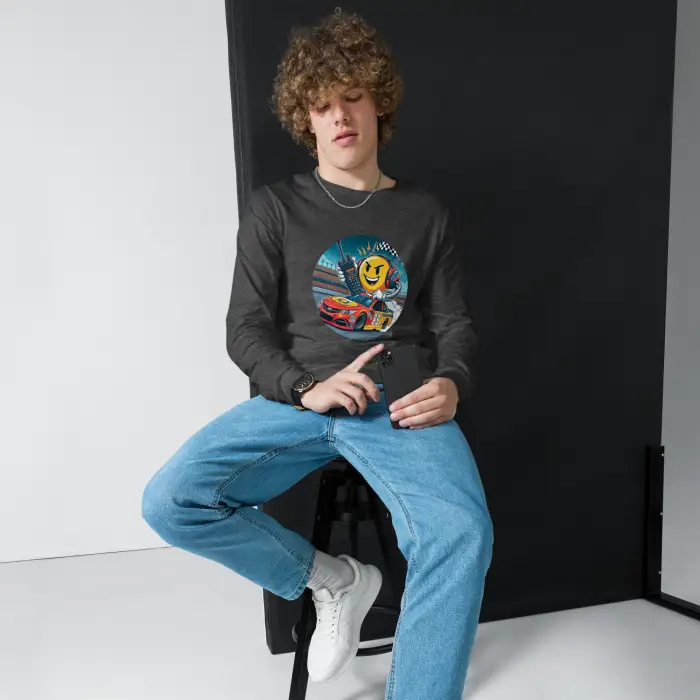 Long-sleeved graphic tee.