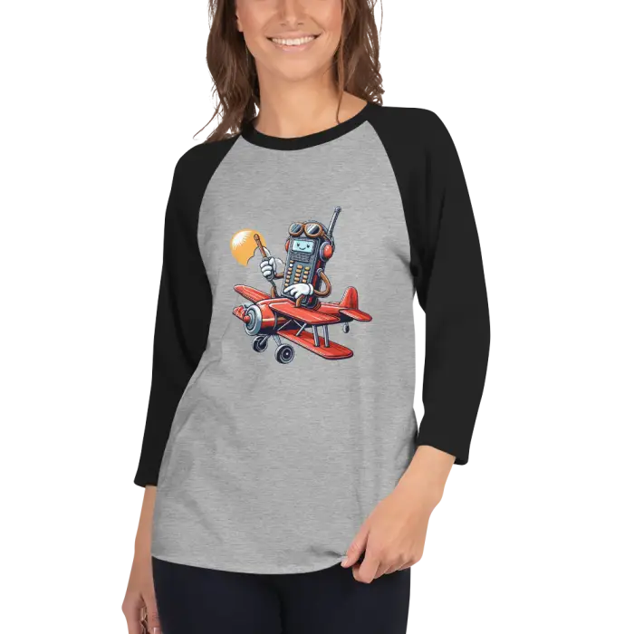 Gray and black raglan shirt.