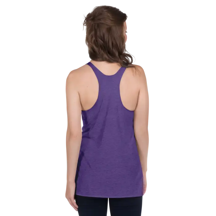 Purple racerback tank top.