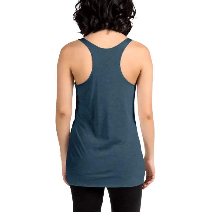Blue racerback tank top.
