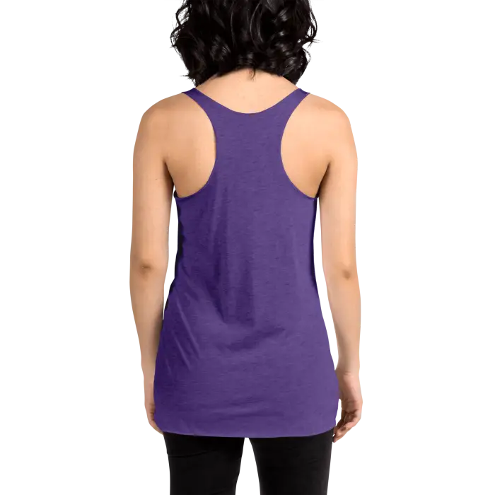 Purple racerback tank top.