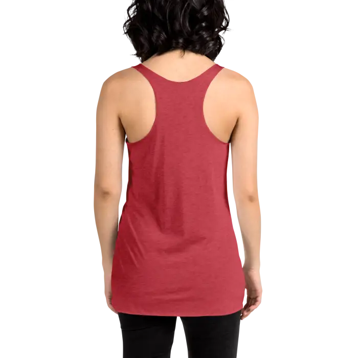 Red racerback tank top.