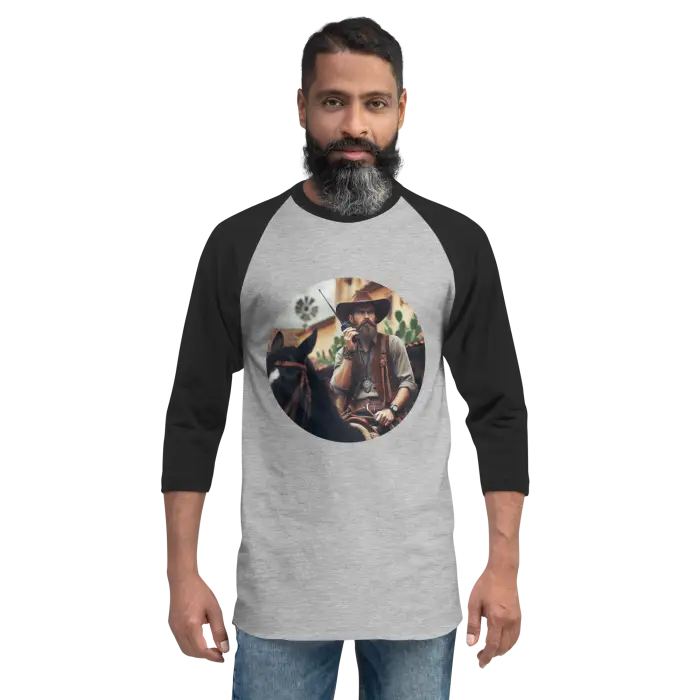 Raglan shirt with cowboy graphic.