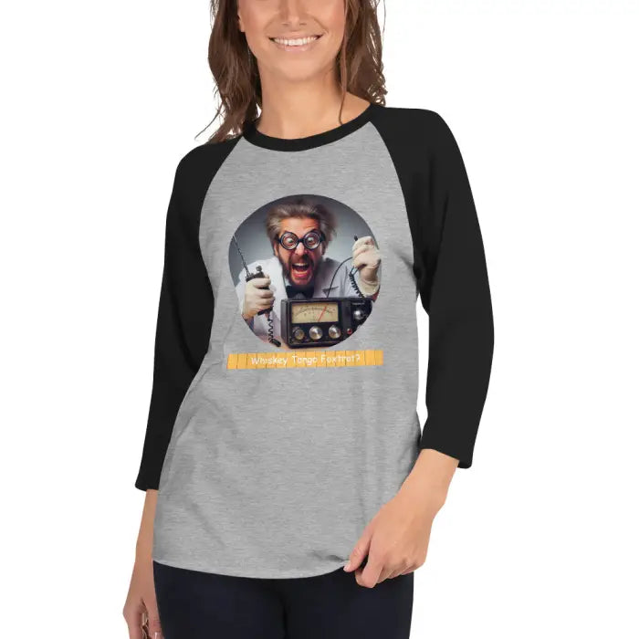 Gray and black raglan shirt.
