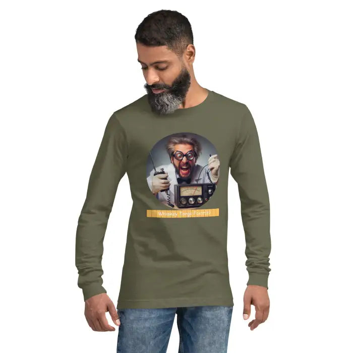 Olive green long-sleeved shirt.