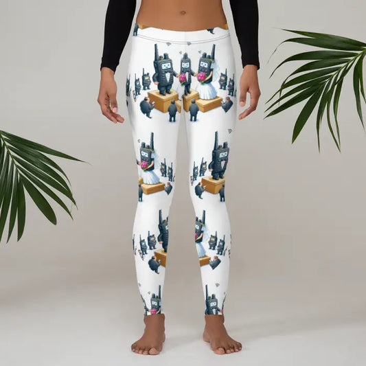 Patterned leggings.