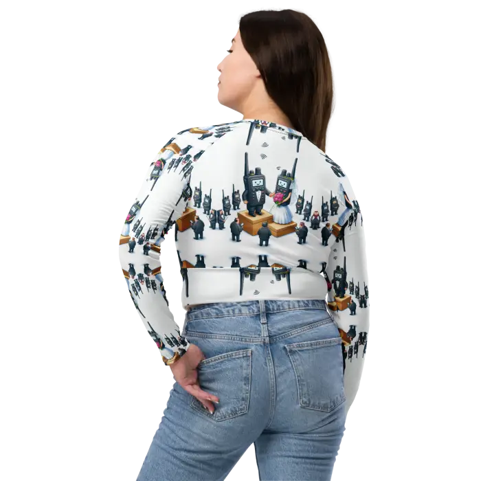 Woman’s patterned long-sleeve shirt.