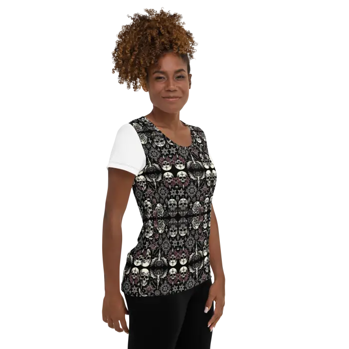 Skull-patterned women’s t-shirt.